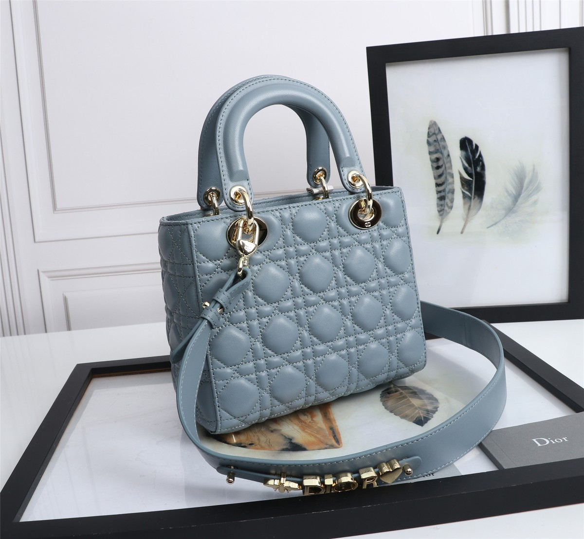 Small Lady Dior My ABCDior Bag Sky Blue Cannage Lambskin